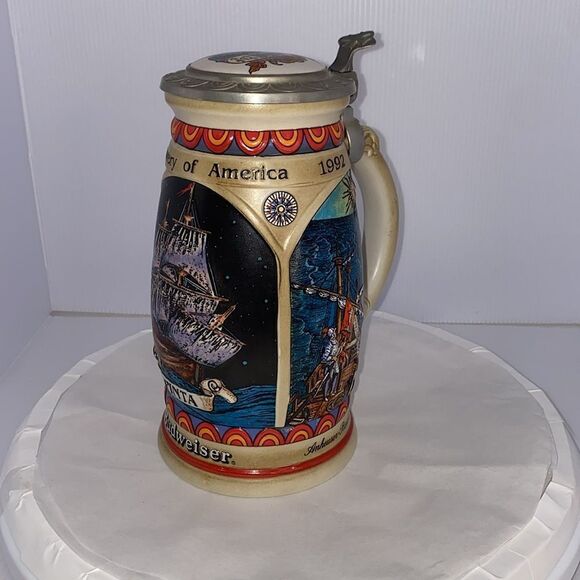 Anheuser Busch Discovery Of America Series Pinta Budweiser Stein - Picture 3 of 11